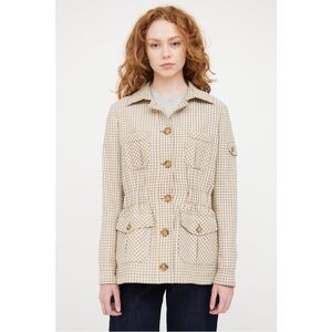 Veronica Beard Check Camp Plaid Button Up Jacket